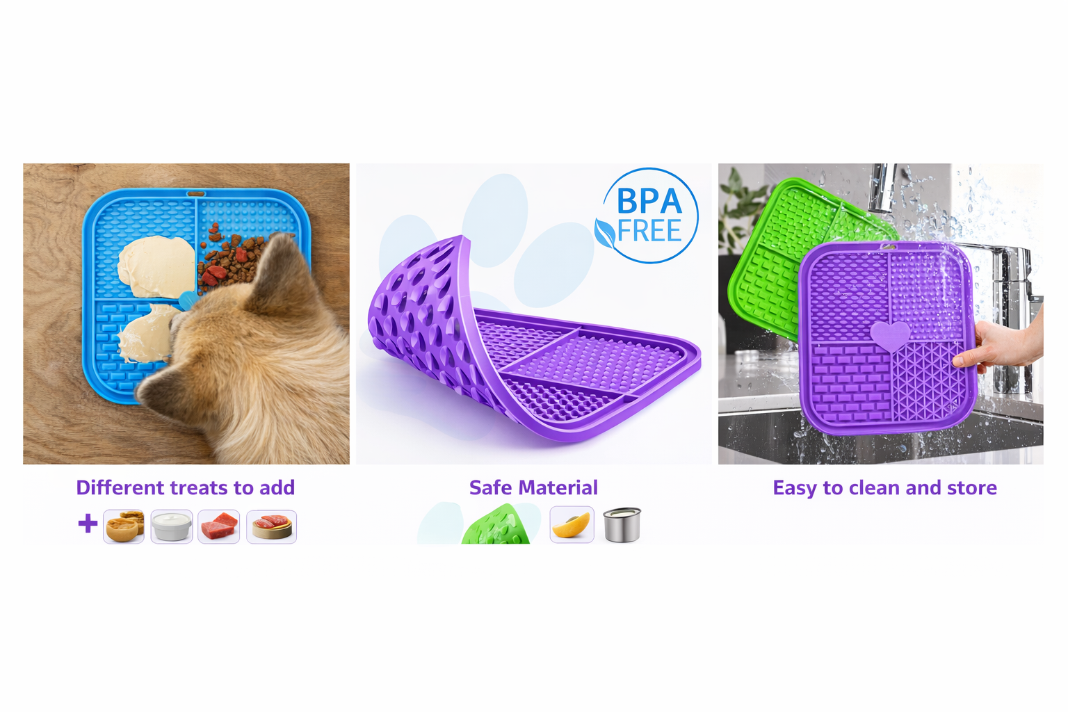 Silicone Lick Mat for Dogs & Cats Slow Feeder Anti Anxiety Pet Feeding Mat - Image 3