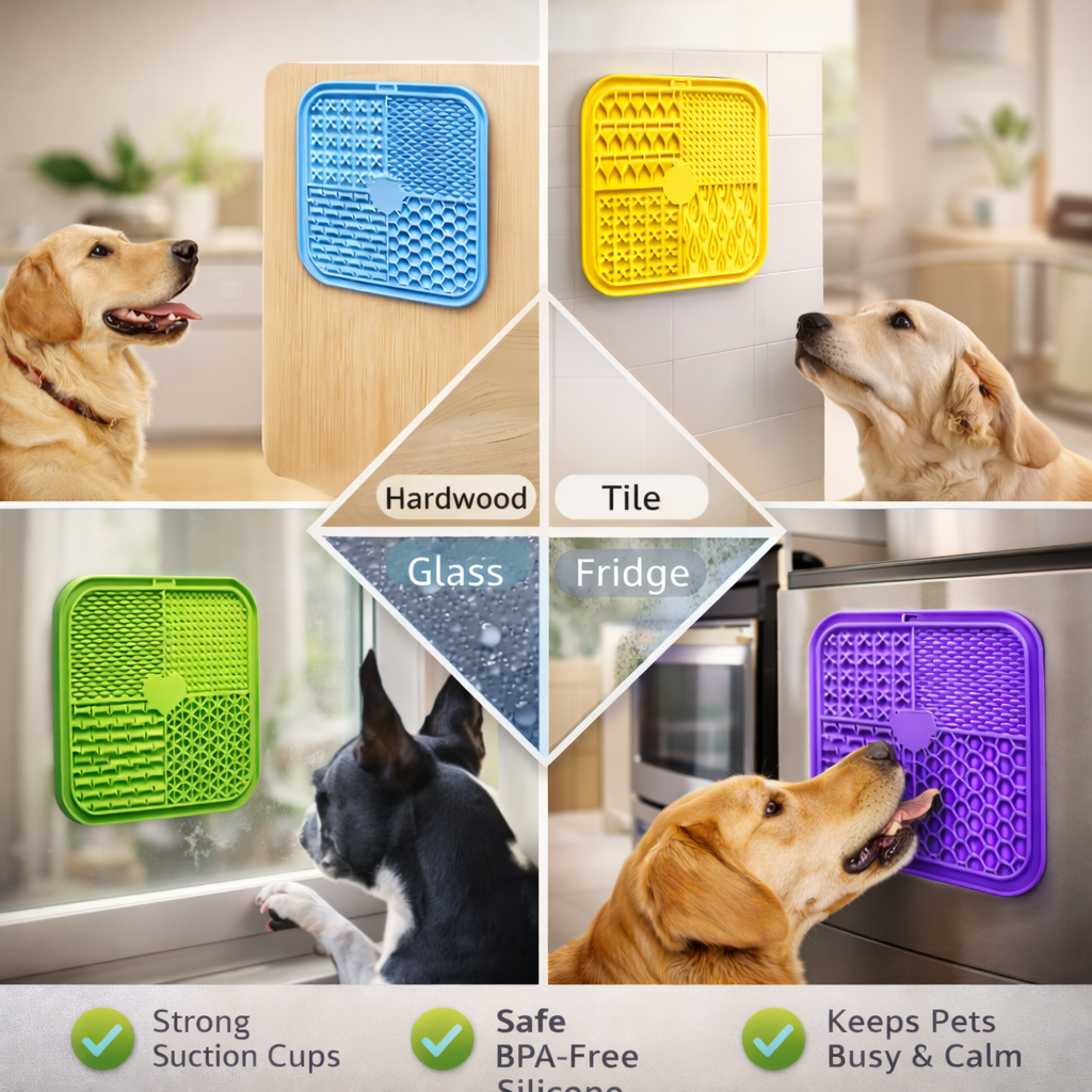 Silicone Lick Mat for Dogs & Cats Slow Feeder Anti Anxiety Pet Feeding Mat - Image 2